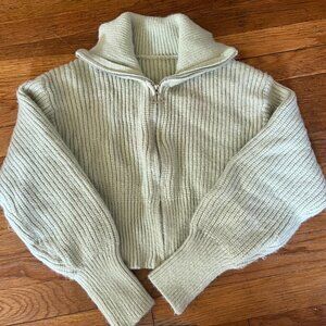 Cider Cropped Spring Zip Up Sweater size M